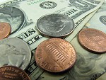 Free Stock Photo: Close-up of US dollars and coins