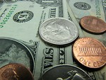 Free Stock Photo: Close-up of US dollars and coins