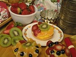 Free Stock Photo: A display of fruit desserts