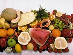 Free Stock Photo: A display of mixed fresh fruit