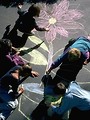 Free Stock Photo: Group of kids drawing on the sidewalk