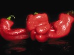 Free Stock Photo: Close-up of wet red peppers