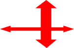 Free Stock Photo: Illustration of a red four-way arrow