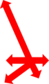 Free Stock Photo: Illustration of a multi-directional red arrow