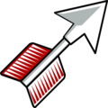 Free Stock Photo: Illustration of a red feathered arrow