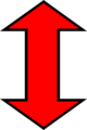 Free Stock Photo: Illustration of a red up and down arrow