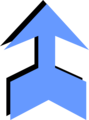 Free Stock Photo: Illustration of a blue up arrow