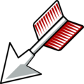 Free Stock Photo: Illustration of a red feathered arrow