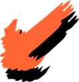 Free Stock Photo: Illustration of a left diagonal orange arrow