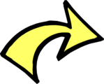 Free Stock Photo: Illustration of a curved right yellow arrow