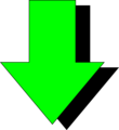 Free Stock Photo: Illustration of a bright green down arrow