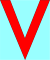 Free Stock Photo: Illustration of a red down arrow on a blue background