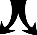 Free Stock Photo: Illustration of black curved down arrows