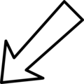 Free Stock Photo: Illustration of a white left diagonal arrow