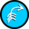 Free Stock Photo: Illustration of a white arrow in a blue circle