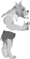 Free Stock Photo: Illustration of a dog drinking a soda