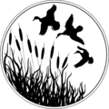 Free Stock Photo: Illusted silhouette of ducks flying