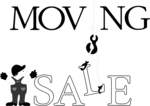 Free Stock Photo: Illustrated moving sale promo text.