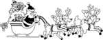Free Stock Photo: Illustration of Santa and his reindeers