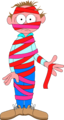 Free Stock Photo: Illustration of a man wrapped in red tape