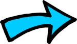 Free Stock Photo: Illustration of a blue curved right arrow