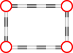 Free Stock Photo: Illustration of a blank frame with red circle corners.