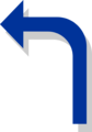 Free Stock Photo: Illustration of a blue curved left arrow