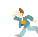 Free Stock Photo: Illustration of a man running with a blank paper