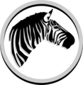 Free Stock Photo: Illustration of a zebra head in a circle