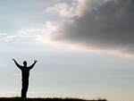 Free Stock Photo: Man reaching the sky