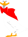 Free Stock Photo: Illustration of a cartoon goose with a red bow on