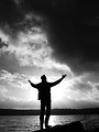 Free Stock Photo: Man reaching the sky