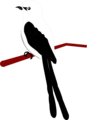 Free Stock Photo: Illustration of a small bird perched on a branch