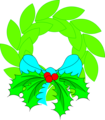 Free Stock Photo: Illustration of a wreath with a blue bow