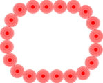 Free Stock Photo: Illustration of a blank frame border of red circles
