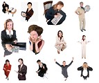Free Stock Photo: Collection of business women white background