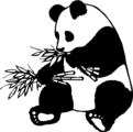 Free Stock Photo: Illustration of a giant panda eating bamboo