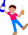 Free Stock Photo: Illustration of a man celebrating with a drink