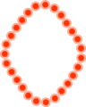 Free Stock Photo: Illustration of a blank diamond shaped frame border of circles
