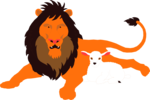 Free Stock Photo: Illustration of a lion and a lamb