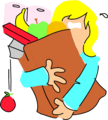 Free Stock Photo: Illustration of a frustrated woman holding a bag of groceries