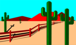 Free Stock Photo: Illustration of a desert landscape with cacti