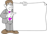 Free Stock Photo: Illustration of a business man holding a blank sign