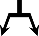 Free Stock Photo: Illustration of a split down arrow