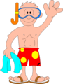 Free Stock Photo: Illustration of a man with a snorkel