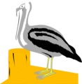 Free Stock Photo: Illustration of a pelican on a dock