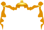 Free Stock Photo: Illustration of a blank golden tent frame