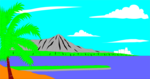 Free Stock Photo: Illustration of Diamond Head volacano in Hawaii