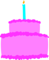 Free Stock Photo: Illustration of a purple birthday cake