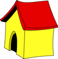 Free Stock Photo: Illustration of a yellow dog house